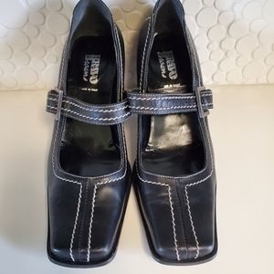 Browns Bravo Pump High Heel Size 8 Leather Black Classic Shoe